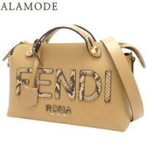 FENDI BY THE WAY Handbag Shoulder Bag Leather Python Beige